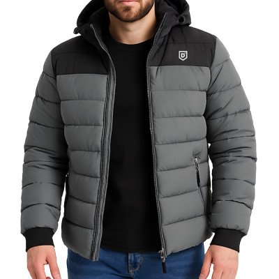 DENIMIND  SLIM PUFFER  JACKET 903 GREY - BLK DMU225TD02-06