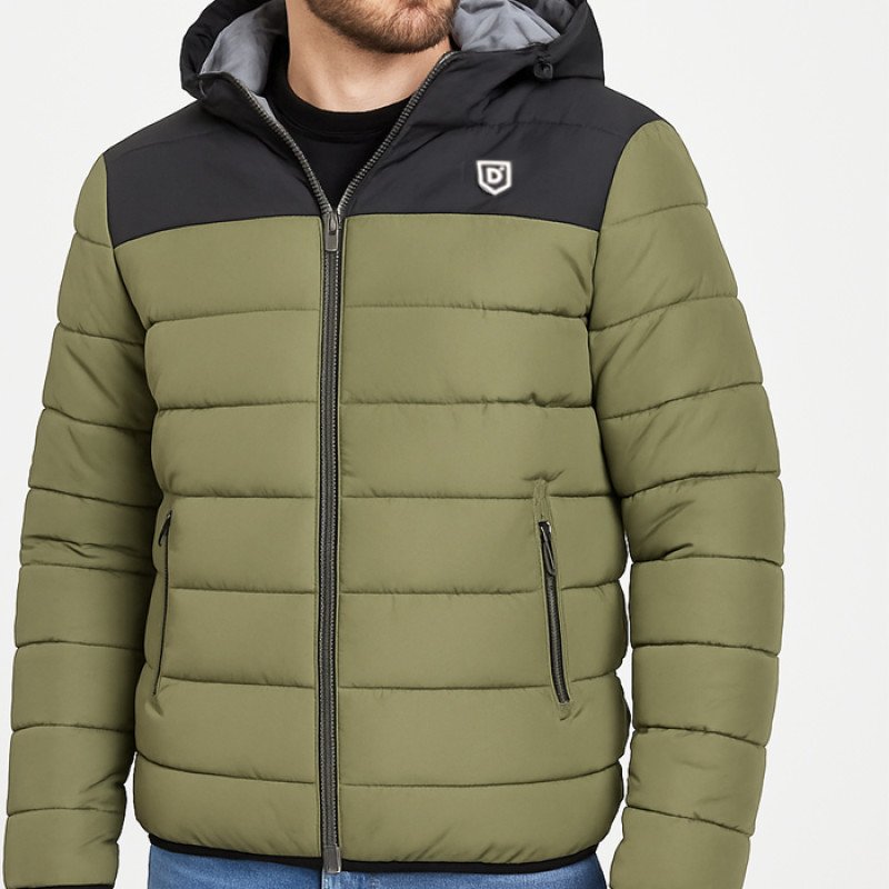 DENIMIND SLIM PUFFER JACKET 903 OLIVE - BLK DMU225TD02-16 DENIMIND SLIM PUFFER JACKET 903 OLIVE - BLK DMU225TD02-16